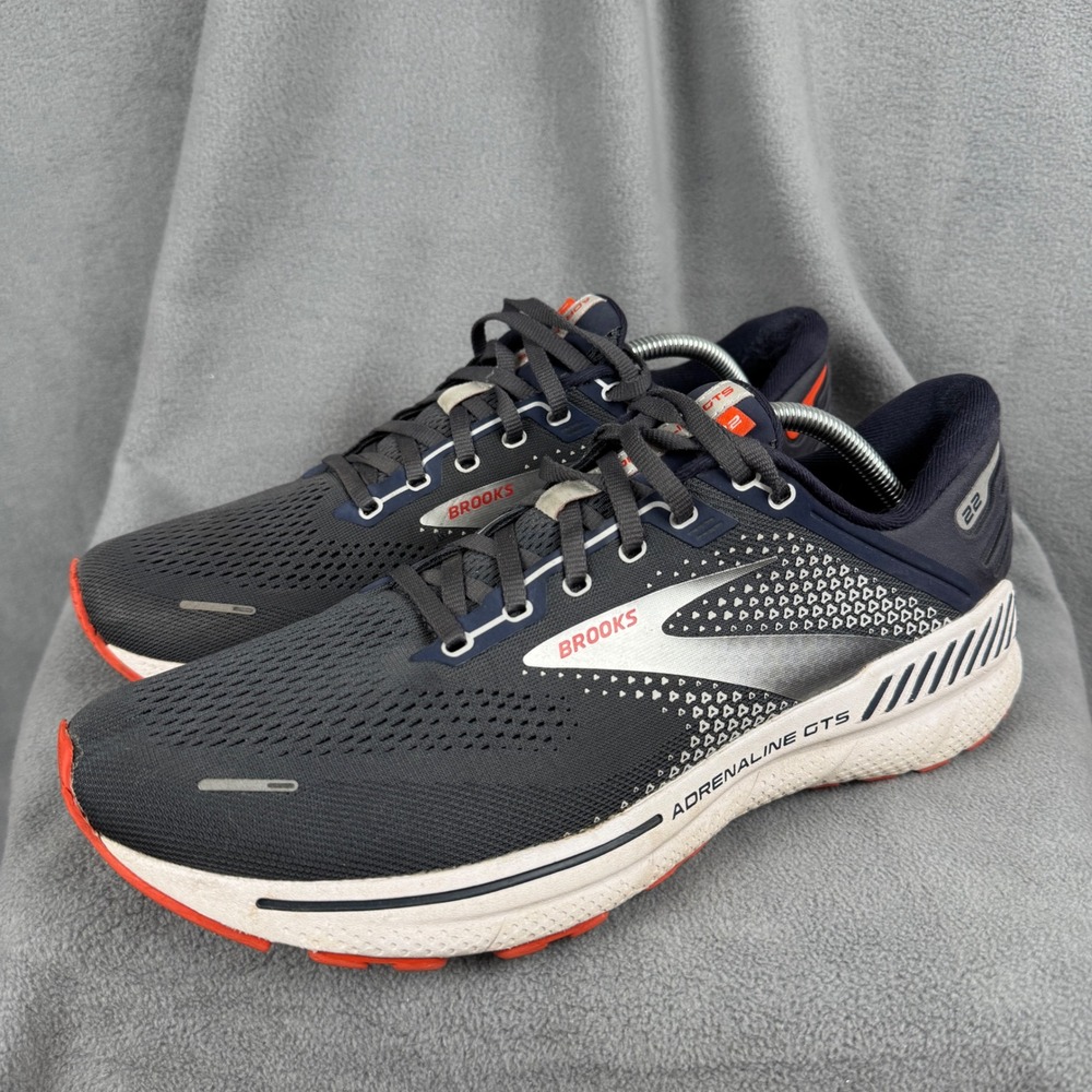 Brooks Adrenaline GTS 22 Mens Running Shoes Navy Blue Orange 1103661D435 Size 11